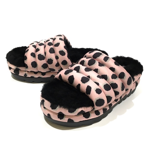 UGG MAXI SLIDE CHEETAH PRINT PLATFORM SANDAL / SLIPPER -PINK -WOMEN US 8 -NEW - Picture 6 of 7